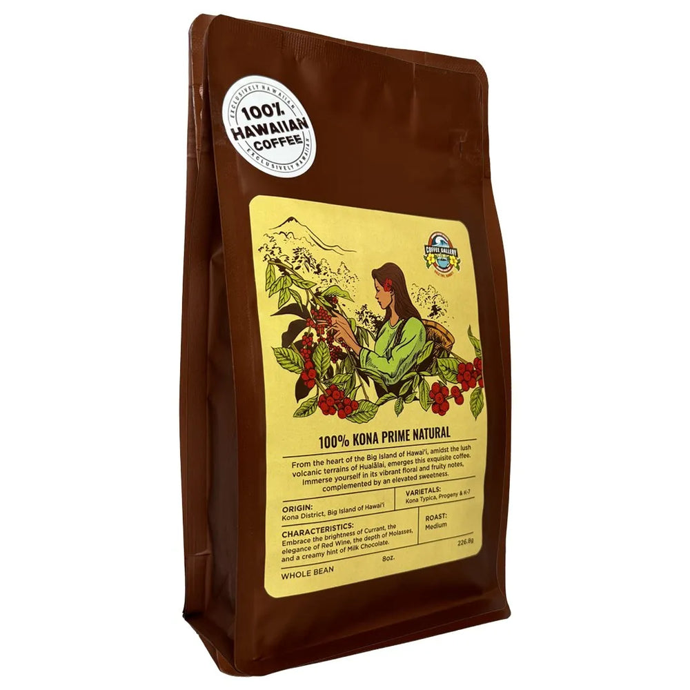 100% Kona Prime Natural 8 oz (226.8 g) Coffee Beans - Coffee Gallery Hawaii