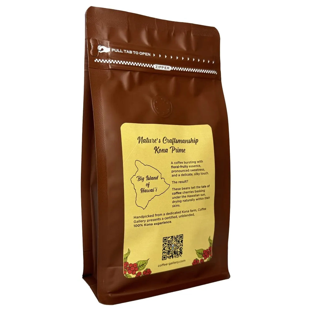 100% Kona Prime Natural 8 oz (226.8 g) Coffee Beans - Coffee Gallery Hawaii