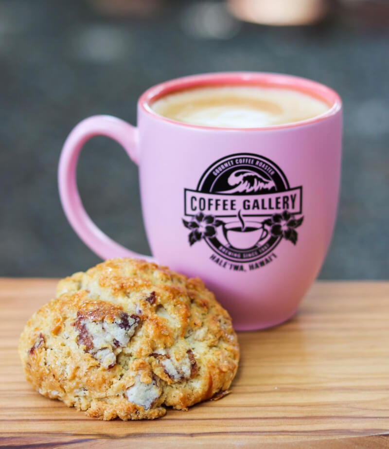 coffee gallery mug pink with logo