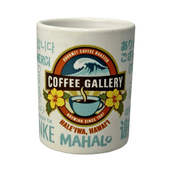 Mahalo Mini Mug - Ceramic Souvenir 3oz - Coffee Gallery Hawaii