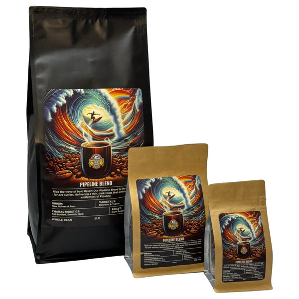 Pipeline Blend Dark Roast Coffee Beans - Nicaraguan & Indonesian Bourbon and Typica Varietals | Coffee Gallery - Coffee Gallery Hawaii