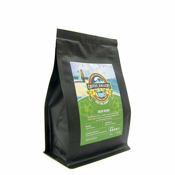 Decaf Blend 10oz - Rich and Full-Bodied Whole Bean Decaffeinated Coffee - Coffee Gallery Hawaii